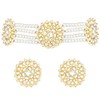 Aheli White Kundan Beads Studded Choker Necklace & Stud Earrings