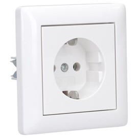 Complete Set GIRA Standard 55 Frame, Single – Pure White, Glossy with Socket – GIRA – White