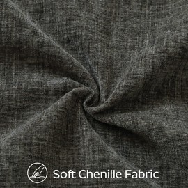 Sungeek Set of 2 Soft Chenille Cushion Covers 30x50cm Lumbar Decorative Throw Pillow Covers with Stitched Edge Solid Dyed Pillow Cases Covers for Home Decor Couch Sofa Bed Living Room, Dark Grey