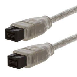 15ft 9 pin Male to 9 pin Male Clear Firewire 800/800 Cable for IEEE 1394 Devices