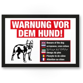Komma Security Warning of the Dog Sign Multilingual Sign Weatherproof Dog Sign Garden Gate Driveway Gate The Front Door Sign Deterrence Warning Sign Burglary Protection