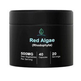 Holistic Bin Red Marine Algae Capsules Gigartina and Dumontiacea Red Algae Supplements | Gluten Free, Vegan, Wild Harvested | Rich in Vegan Omega 3 (40 Capsules)