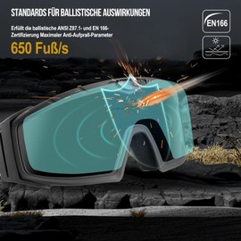 OneTigris Airsoft Tactical Goggles with 3 Interchangeable Lenses Hunting Glasses with CE EN166 and ANSI Z87.1, Airsoft Lenses for Paintball, Hunting, CS, Cycling, Outdoor