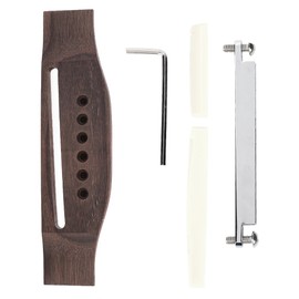 Guitar Bridge + Guitar Saddle Nut, Adjustable Wood 6 String Folk Bridge Saddle Nut Performance Accessories Adjustable Shaft