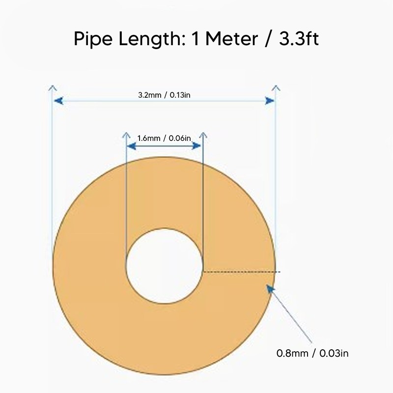 Peristaltic Pump Tube 1.6x3.2mm 1m Length ‑60~275℉ Silicone Pump Tube