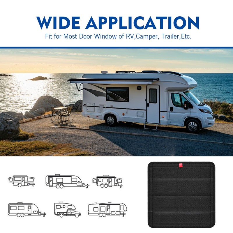 Zikefest RV Skylight Vent Cover, Magnetic Foldable RV Blackout Window