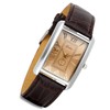 Men's Square Watch Retro Vintage Quartz Analog Silver Tone Case