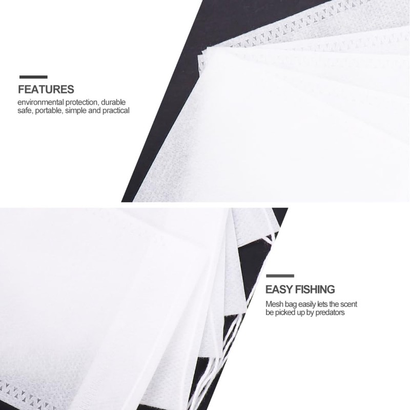 BESPORTBLE 20 Pcs White Fishing Net Bait Bags, Drawstring Mesh