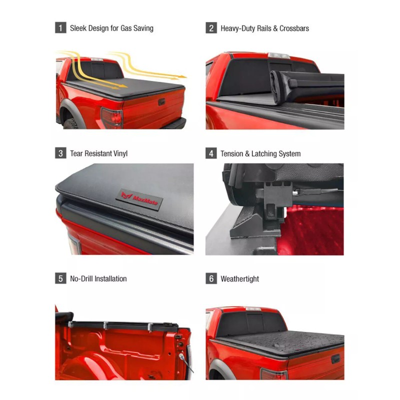 MaxMate Fit 2009-2014 Ford F-150 6.5' Bed Soft Roll-up Tonneau