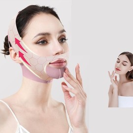 Chin Lift Mask, chin strap for sleeping,Reusable V Line Face Lifting Strap Used To Tighten The Skin And Prevent Sagging For Women Men（Pink）