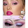4 Colors Eyeshadow Palette, Pink Green Smokey Matte & Glitter