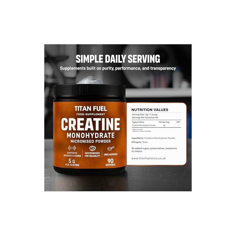 500g Micronised Creatine Monohydrate Powder – 100% Pure Creatine, 5g