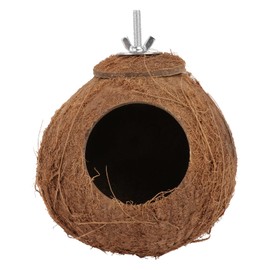 balacoo Natural Coco Hideaway Parrot Birds Reptile Coconut Shell House Bird Nest Cage Hanging Toy for Budgies Parakeet Cockatiels Finch Hamster Rat