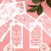 CIEMODA Tiki Tribe Stencils, 8 Pcs Totems Face Stencil,Plastic Stencils