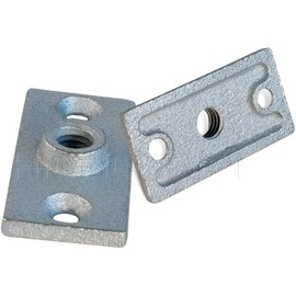 Highcraft PLTG38 Ceiling Flange Hanger Plate Threaded (Pipe), for DYI Plumbing and Industrial Decor, 1-3/8 W x 3-5/16 L, Iron, 3/8 in. Rod (Galvanized), Chrome