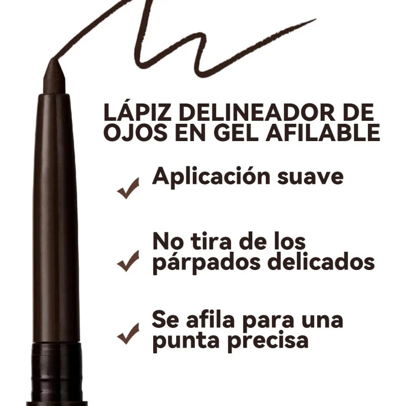 Kit 3 Delineador En Gel Retráctil Waterproof Larga Duración
