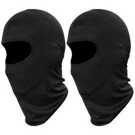 Vanolu Balaclava Windproof Gaiter Summer Cooling Neck Gaiter UV Protection for Men Women Motorcycle Sun Hood Cycling, Climing, Running (Black*2)