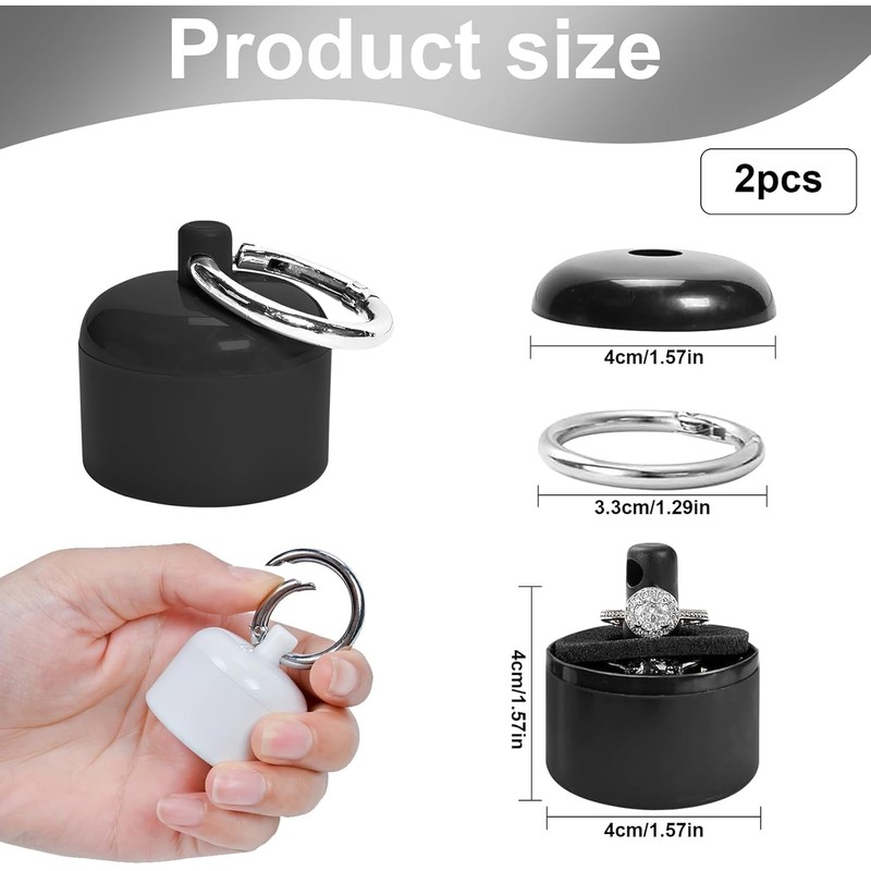 2 Pcs Ring Holder Keychain,Jewelry Holder for Storing Earrings Rings