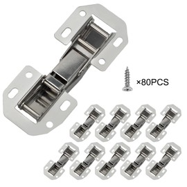 10-Pack Self-Closing Hidden Cabinet Hinges, 4 INCH Surface Mount Design for Kitchen Cabinets Stainless Steel