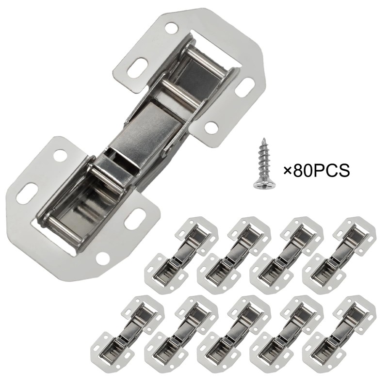 10-Pack Self-Closing Hidden Cabinet Hinges, 4 INCH Surface Mount Design
