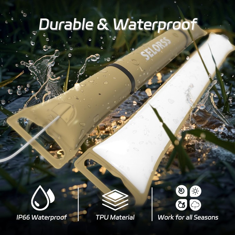 SELORSS Portable Inflatable Folding Outdoor Camping Light, IP66 Waterproof Standard