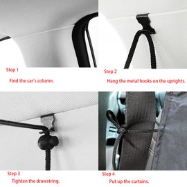 Riloer Sun Shade, Car Divider Privacy Curtain, Car Privacy Partition Curtain, Car Front and Rear Partition Curtain - Double Layer