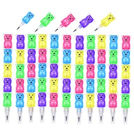 Stackable Pencils for Kids,12 pcs Cute Bear Pencils Bear Pencils Stacking Point Pencils Novelty 5 in 1 Stacking Pencils for Birthday Party Supplies School Stationery Gift