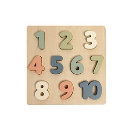 Pearhead Wooden Numbers Puzzle, Colorful Counting, Interactive Learning Board Educational Toy, Baby and Toddler Gift Boys or Girls