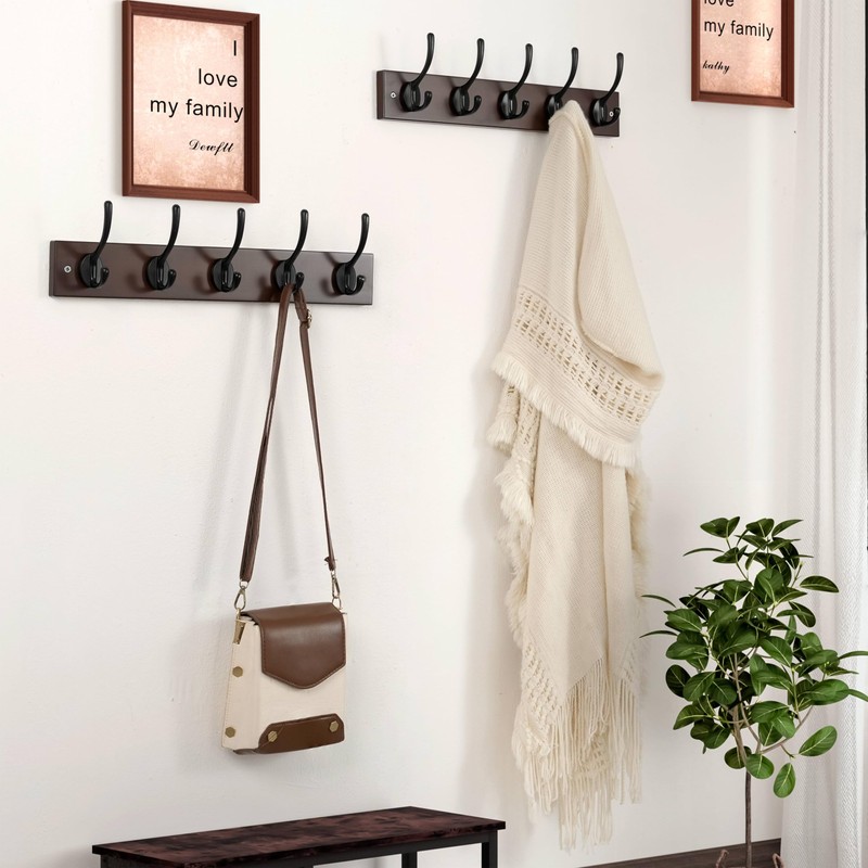 Dseap Wall Mounted Coat Rack: 16" Hole to Hole, Coat