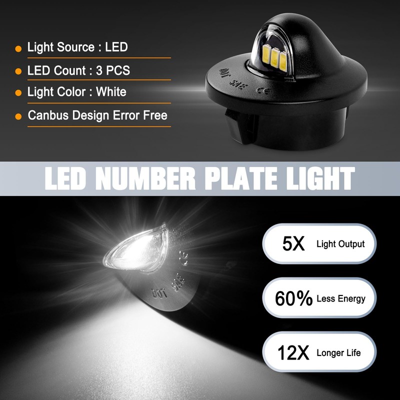 OZ-LAMPE 2 x Ford F150 2001-2014 License Plate Light with