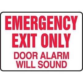 Accuform "Emergency Exit Only- Door Alarm Will Sound" Safety Sign, Aluma-Lite™, 7 x 10 Inches (MEXT591XL)