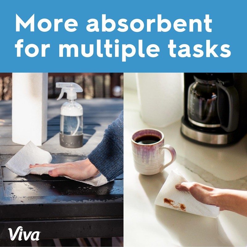 Viva Multi-Surface Cloth Paper Towels, Choose-A-Sheet Size, 3 Double Rolls,