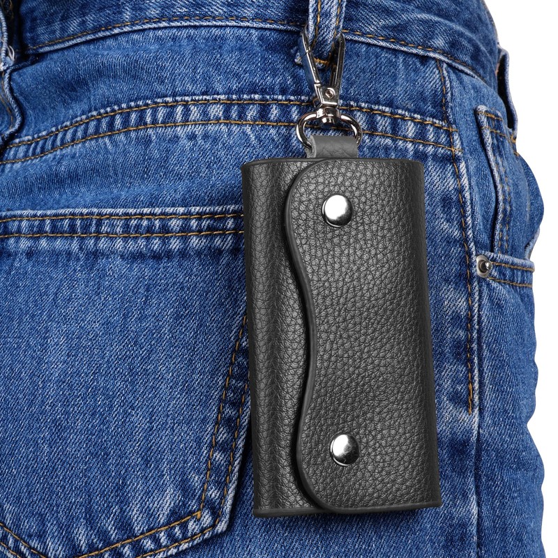Generic Large Leather Key Case, Car Key Bag with 6