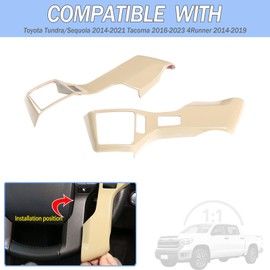 Car Center Console Steering Button Panel Trim Cover Compatible with Toyota Tundra/Sequoia 2014-2021 Tacoma 2016-2023 4Runner 2014-2019 Central Control Steering Panel Decorative Frame ABS Accessories