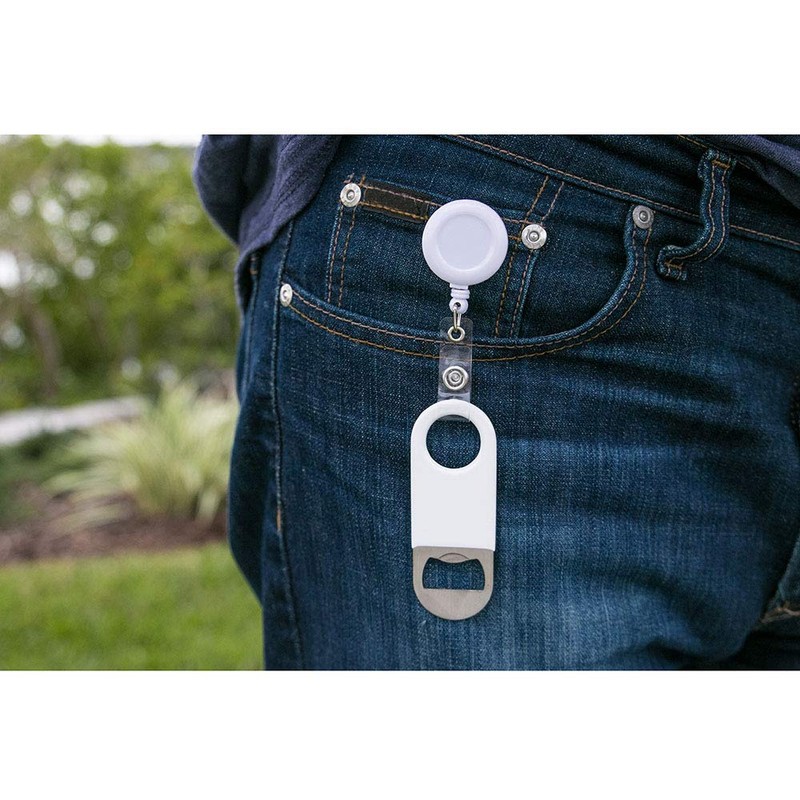 Retractable Flat Beer Bottle Opener with Belt Clip for Bartenders,Waiter