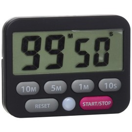 TFA Dostmann Digitaler Timer und Stoppuhr, 38.2038.01, Zeit bis 99min 50sec, extra-lauter Alarm, einfache und schnelle Zeiteingabe, schwarz