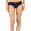 Amuse Society Womens Ana Solid Boycut Bikini Bottom Black Size