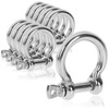 com-four® 10 x Round Shackles - Carabiner Shekel Small with