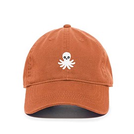 DSGN By DNA Octopus Baseball Cap Embroidered Cotton Adjustable Dad Hat Orange