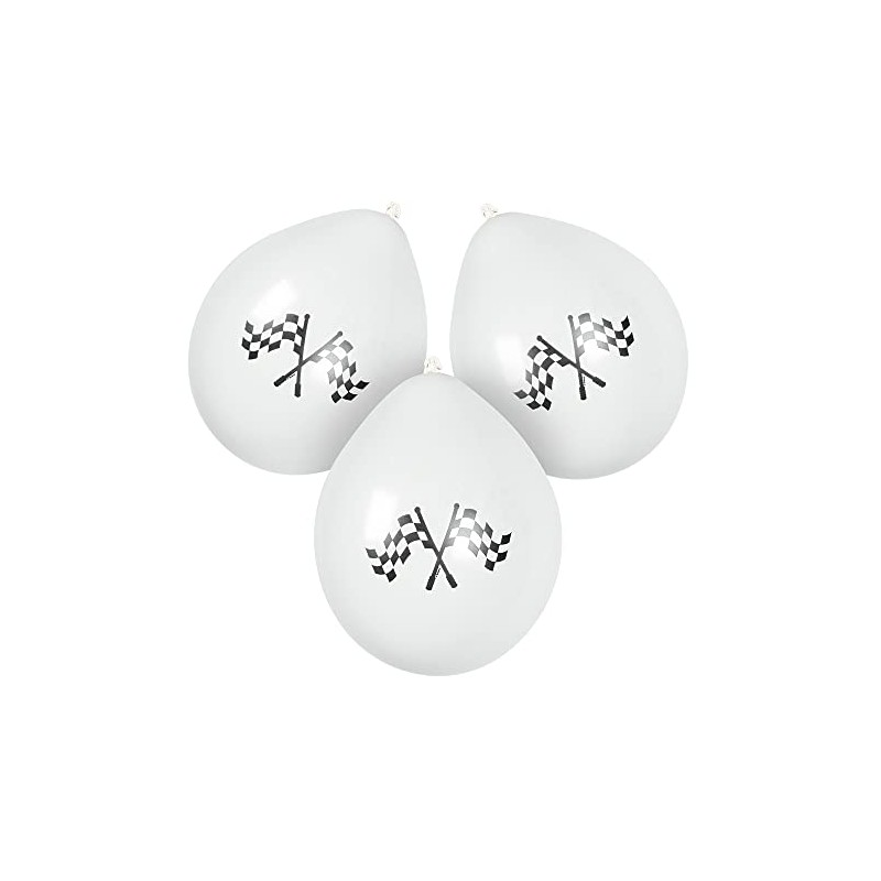 Boland 44782 Chequered Flag Car Racing Pack 6 Latex Party