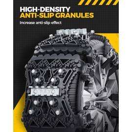 KYX Tire Chains for Car/SUV/Pickup Truks, Adjustable Universal Emergency Snow Chains for Tire, 8.7-11.1 inch, Alloy Steel, Big, 6 Pcs