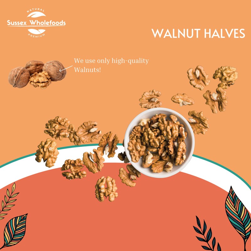 Sussex Wholefoods Walnut Halves 500g: Premium Quality, Nutritious Superfood Delight!