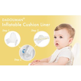 Dadouman Eco-Friendly Inflatable Cushion Insert for IKEA Antilop High Chair, Cushion Insert for Replacement, White, 28" L x 14"(Inflated)