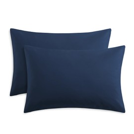 RUIKASI Pillow Cases 2 Pack - Navy Blue Standard 50x75 cm Pillowcases Set of 2 with Envelope Closure, Pair of Microfiber Plain Pillow Cover, Soft and Wrinkle-free