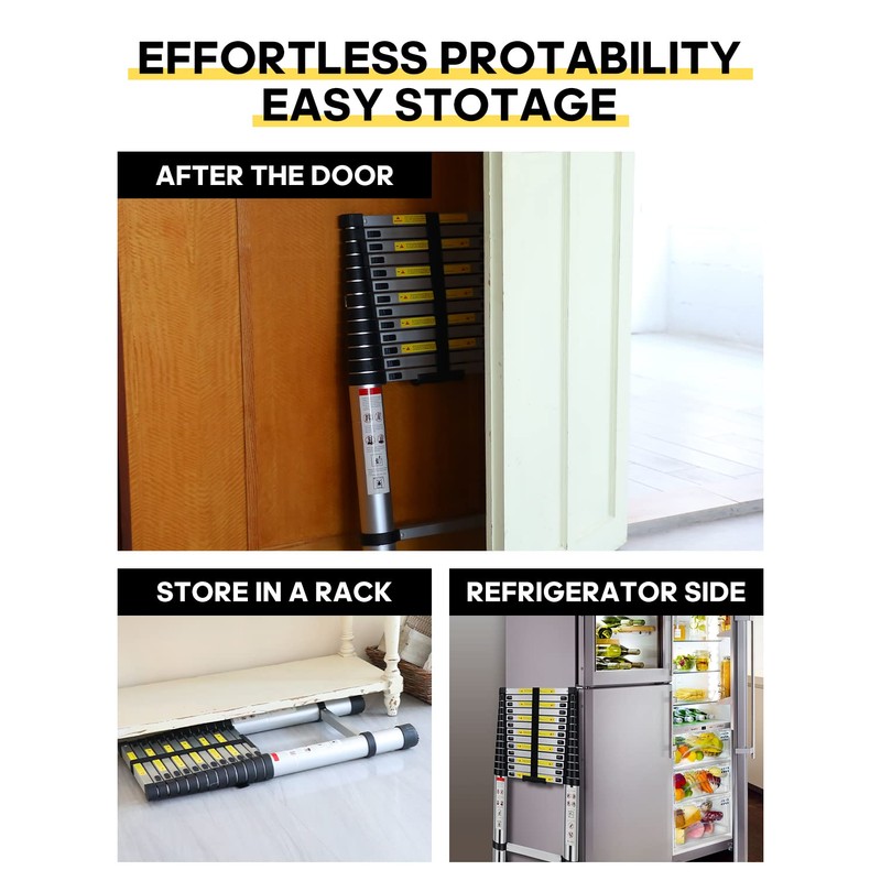 Telescoping Ladder, 16.5FT Aluminum Extension Ladder with 2 Replacement of