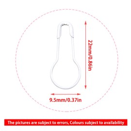 Hocansen 1000PCS Safety Pins 22mm Bulb Pins Metal Gourd Sewing Pin White Calabash Pins Stitch Markers Knitting Pins for Clothing Tag and DIY Craft（White/BZ-HL）