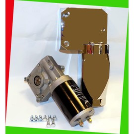 Dump Truck Trailer Tarp Motor with Chrome Cover 50:1 1.5 HP Slim Design Replacement Motor for Electric Tarp Systems