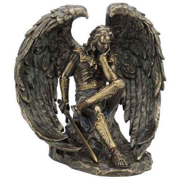 Veronese Design 6.5" Cold Cast Bronze Color Lucifer The Fallen Angel Figurine Statue