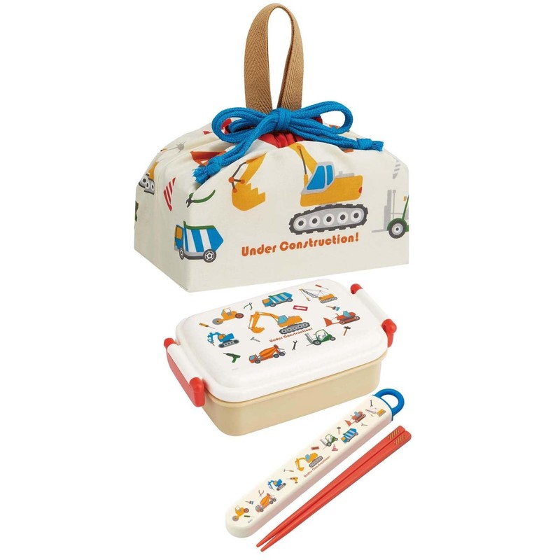 Skater KB7-A Children's Lunch Bag, Drawstring Bag, Working Car, Made