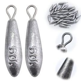 Goture Willow Leaf Sinkers for Fishing Set,Ideal Fishing Sinkers and Weights,Drop Shot Weights for Accurate Casting and Versatile Angling 30Pcs